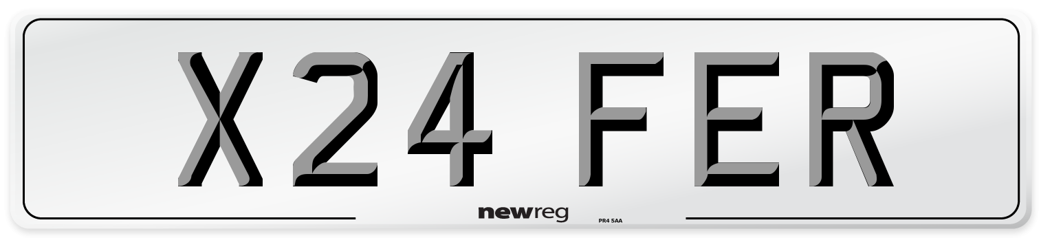 X24 FER Number Plate from New Reg